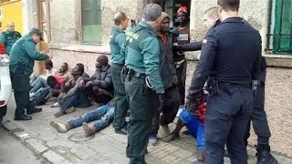 African migrants arrested after getting into Moroccan Spanish enclave of Melilla [upl. by Ikcir647]