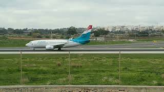 Luxair taxiing for Takeoff 4K 🇲🇹 [upl. by Emili]