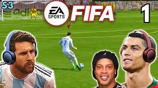 Messi amp Ronaldo play FIFA  The RONALDINHO Special [upl. by Rozele]