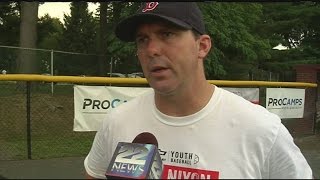 Former Red Sox outfielder Trot Nixon holds baseball clinic [upl. by Magavern]