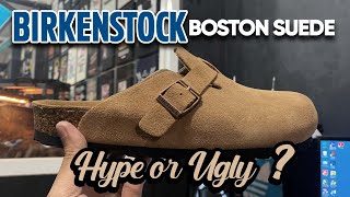 Birkenstock boston suede unboxing amp on feet [upl. by Senaj346]