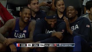 Jordan airballs free throw Melo Cousins Durant cant stop laughing USA Basketball 2016 [upl. by Cristine]