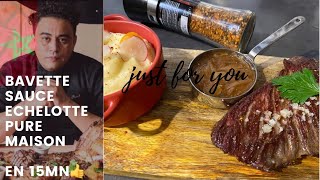 Recette Bavette D Aloyau Sauce Échalotes Purée Maison وصفة سهلة لتحضيرلحم بافيت صلصة بصل صغير بوري [upl. by Davina848]