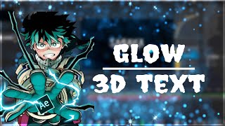 Glow 3D text  After Effects Tutorial [upl. by Eelyma]