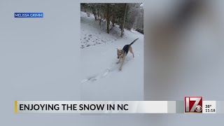 Several inches of snow in NC mountains Monday [upl. by Allicirp657]