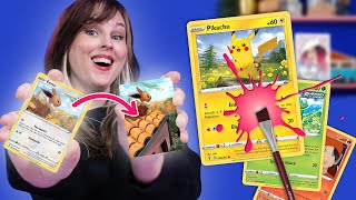 VIRAL TIKTOK TREND PROBEREN  Pokemon kaarten beschilderen [upl. by Shore]