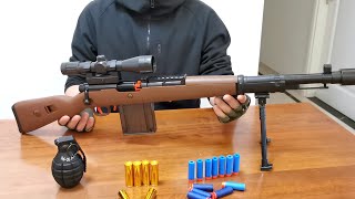 98k Shell Ejection Soft Bullet Toy Gun Unboxing and Review 2022  Realistic Sniper Rifle Gun [upl. by Gnivri]