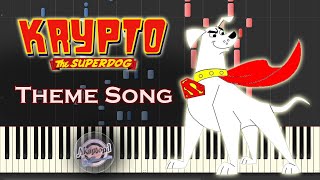 Krypto The Super Dog Theme Song Piano Cover  Synthesia Tutorial [upl. by Etteluap]