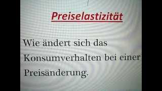 VWLGrundlagen Preiselastizität  Erklärung [upl. by Nawud]