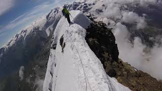 Walking the ridge on the Matterhorn [upl. by Einor]