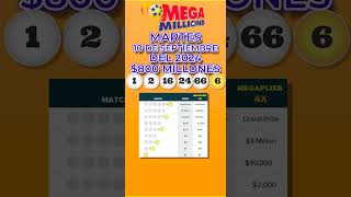 Resultados Mega Millions Martes 10 de Septiembre 2024 Jackpot 800 Millones de dólares [upl. by Nivlem6]