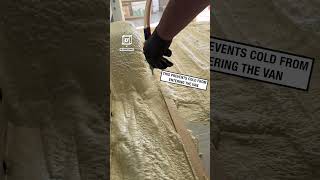 Satisfying spray foam van floor insulation 🚐😲 🎥 wildernessvans [upl. by Garratt]