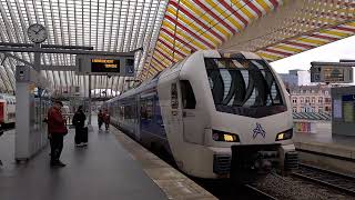 LiègeGuillemins BE departure ARRIVA 18929 towards Maastricht NL and Aachen Hbf DE [upl. by Jacie]