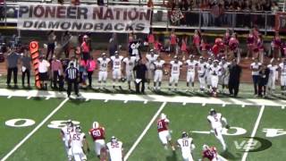 Sharyland Pioneers Jacob Rosales TD pass to Alec Garcia 101416 [upl. by Dnalevets]