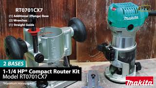 Makita 114 HP Compact Router Kit RT0701C [upl. by Ativahs714]