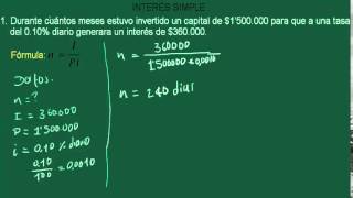 INTERÉS SIMPLE CALCULAR EL TIEMPO  EJERCICIO 15 [upl. by Pratte]