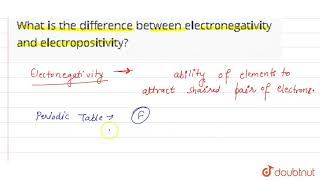 What is the difference between electronegativity and electropositivity  10  PERIODIC TABLE [upl. by Lletnahc879]