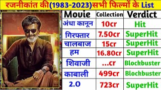 Superstar Rajnikant 19832023 All Movies List  Rajnikant Ki Sabhi Hindi Film List  Rajnikant [upl. by Deana492]