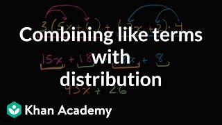 Combining like terms with distribution [upl. by Einaej]