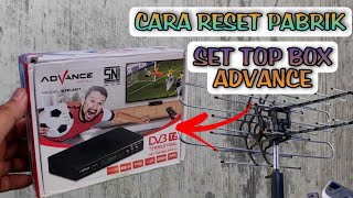 cara reset pabrik di set top box tv digital advance stp a01 [upl. by Yrakaz41]