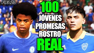 100 JOVENES PROMESAS con CARA REAL para TU MODO CARRERA en FIFA 23 [upl. by Gannon]