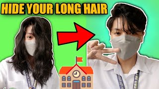 How To Hide Your Long Hair For School🏫 Long Undercut Hair [upl. by Anoek]