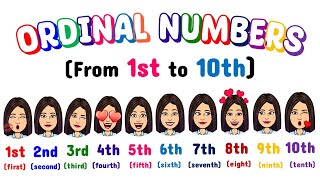 Ordinal Numbers  Ordinal Numbers 1st to 10th  Mathematics  Kindergarten  Teacher Beth Class TV [upl. by Anairol]