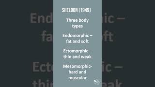 Sheldon’s Somatotypes  60 Second Criminology WJEC Level 3 Unit 2 [upl. by Zulch639]