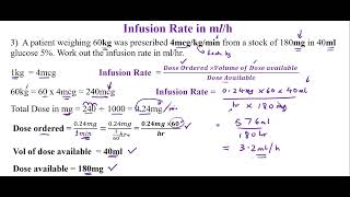 Calculating Infusion Rates in mlh [upl. by Raine348]