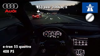 2022 Audi etron 55 quattro 408 PS NIGHT POV DRIVE TOPSPEED 60 FPS1440p [upl. by Sido]