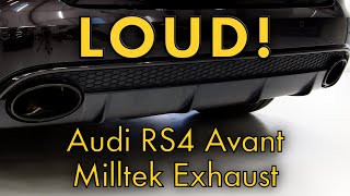 Audi RS4 Milltek Exhaust Sound [upl. by Niraa]