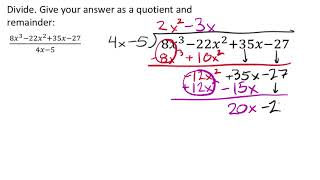 Polynomials and Long Division an Example [upl. by Aitsirt963]