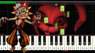 Five Nights At Freddys Security Breach  Daycare Theme SLOW EASY PIANO TUTORIAL [upl. by Nnoved]