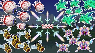 1000 Terraprismas vs 50 Bosses At Once Master Mode  Terraria 1423 [upl. by Noeled]