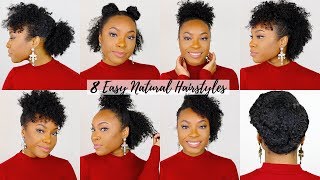 8 QUICK amp EASY Hairstyles for ShortMedium Natural Hair  Perfect for Type 4 Hair [upl. by Naujat]