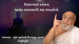 ઉવસગ્ગહરં સ્તોત્રના અત્યંત પ્રભાવશાળી ત્રણ મંત્રપ્રયોગો  Uvasagaharam Stotra  Jinchandraji Maharaj [upl. by Eidissac875]