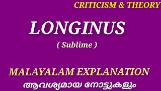 LonginusSublimityCriticism and Theory Kerala University Literature Miss [upl. by Allemahs930]