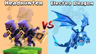 Headhunter vs Electro Dragon  Clash of Clans Gameplay [upl. by Rehtae833]