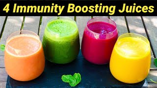 4 Immunity Boosting Juices  4 Detox Juice Recipes for Healthy Skin amp Digestion  Healthy Juices [upl. by Vera958]