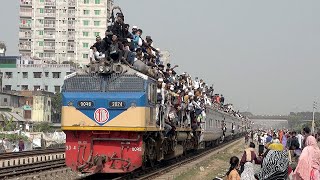 Jam Packed Upakul Express Train of Bangladesh Railway । প্রচন্ড ভিড়ের উপকুল এক্সপ্রেস  বাংলাদেশ [upl. by Notsirt]