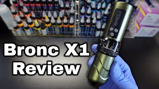 Bronc X1 Adjustable Stroke Wireless Tattoo Pen Review [upl. by Ajnek]