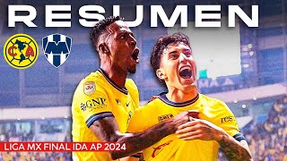 Resumen America vs Monterrey 21  Final Ida Liga MX Apertura 2024 [upl. by Hausner]