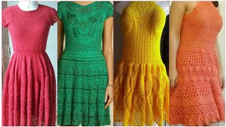 Ideas de patrones de cordones de vestidos largos de crochet para mujeres para principiantes [upl. by Loginov]