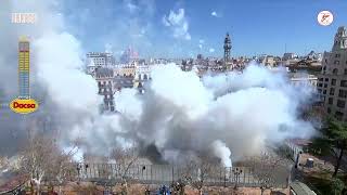 Valencia  Las Fallas  5 Marzo 2024  Mascletà Pirotecnia Dragon [upl. by Gaskin]