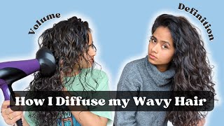 How to diffuse wavy hair without frizz and with volume [upl. by Radke]