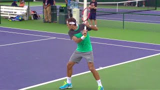 Roger Federer Backhand Slow Motion Front Back Side View  ATP Tennis One Handed Backhand Technique [upl. by Mixam]