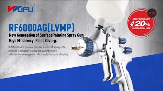 WUFU New Generation of SurfacePainting Spray GunHigh Efficiency Paint Saving RF6000AG [upl. by Yreva]