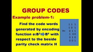 EXAMPLE1 EXAMPLE PROBLEM ON GROUP CODES  GROUP CODES  GROUP THEORY  DMS  MFCS [upl. by Ng]