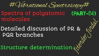 Spectra of polyatomic moleculesPR amp PQR branchesStructure determination vibrational spectroscopy [upl. by Eedrahc]