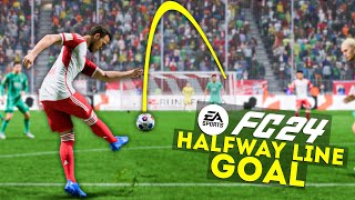 How I Scored a HALFWAY LINE GOAL in EA FC 24 [upl. by Ahsuatal]